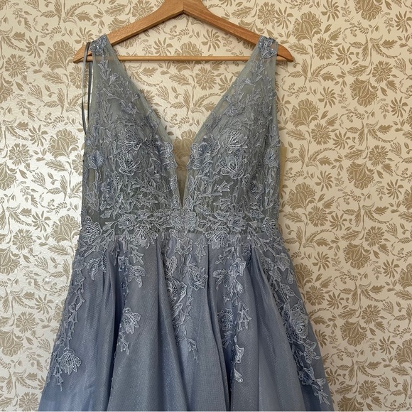 Aspeed Baby Blue Embroidered Prom Dress XXL Tulle Ball Gown – Worn Once - Picture 3 of 8